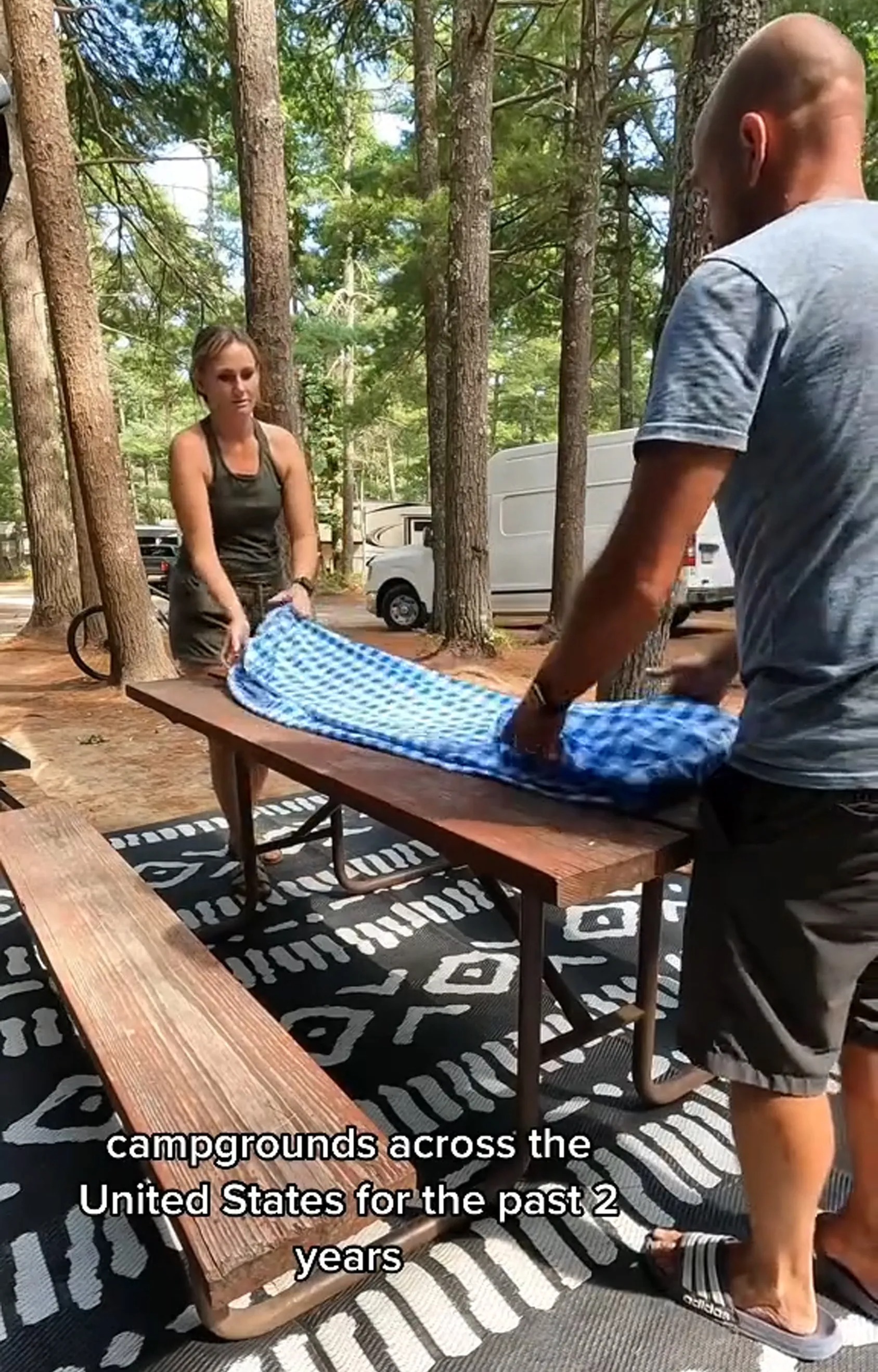 Jessica Roderick surprised her TikTok followers with a trick that makes picnic tables more hygienic