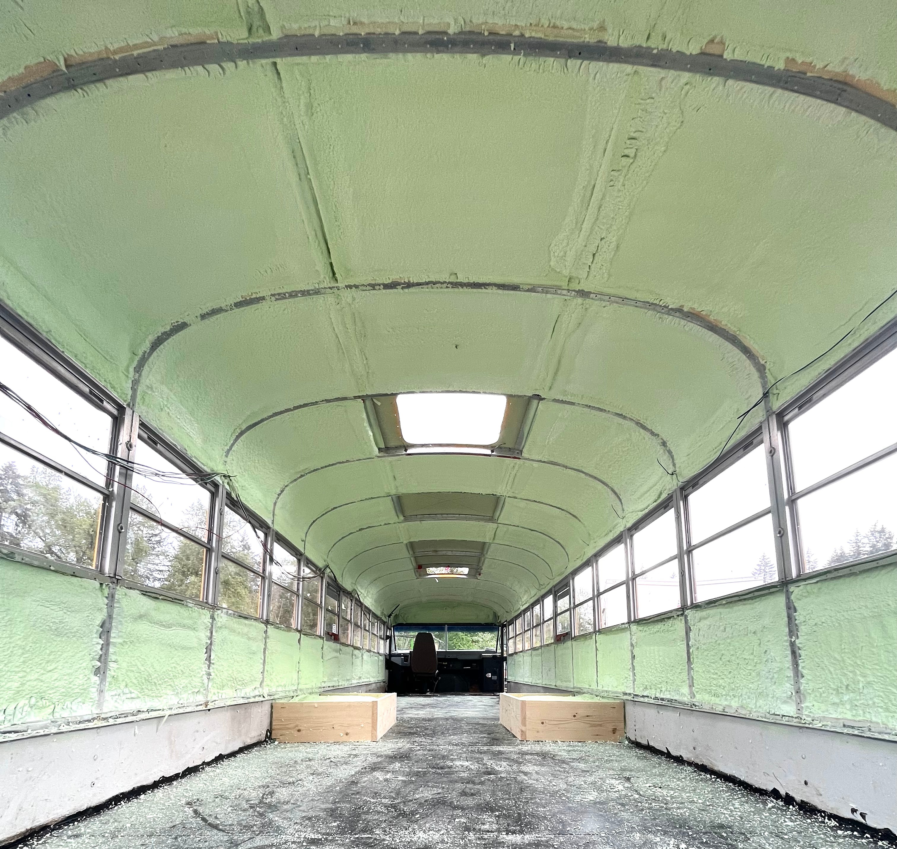 Nestoruk said stripping the school bus's interior was 