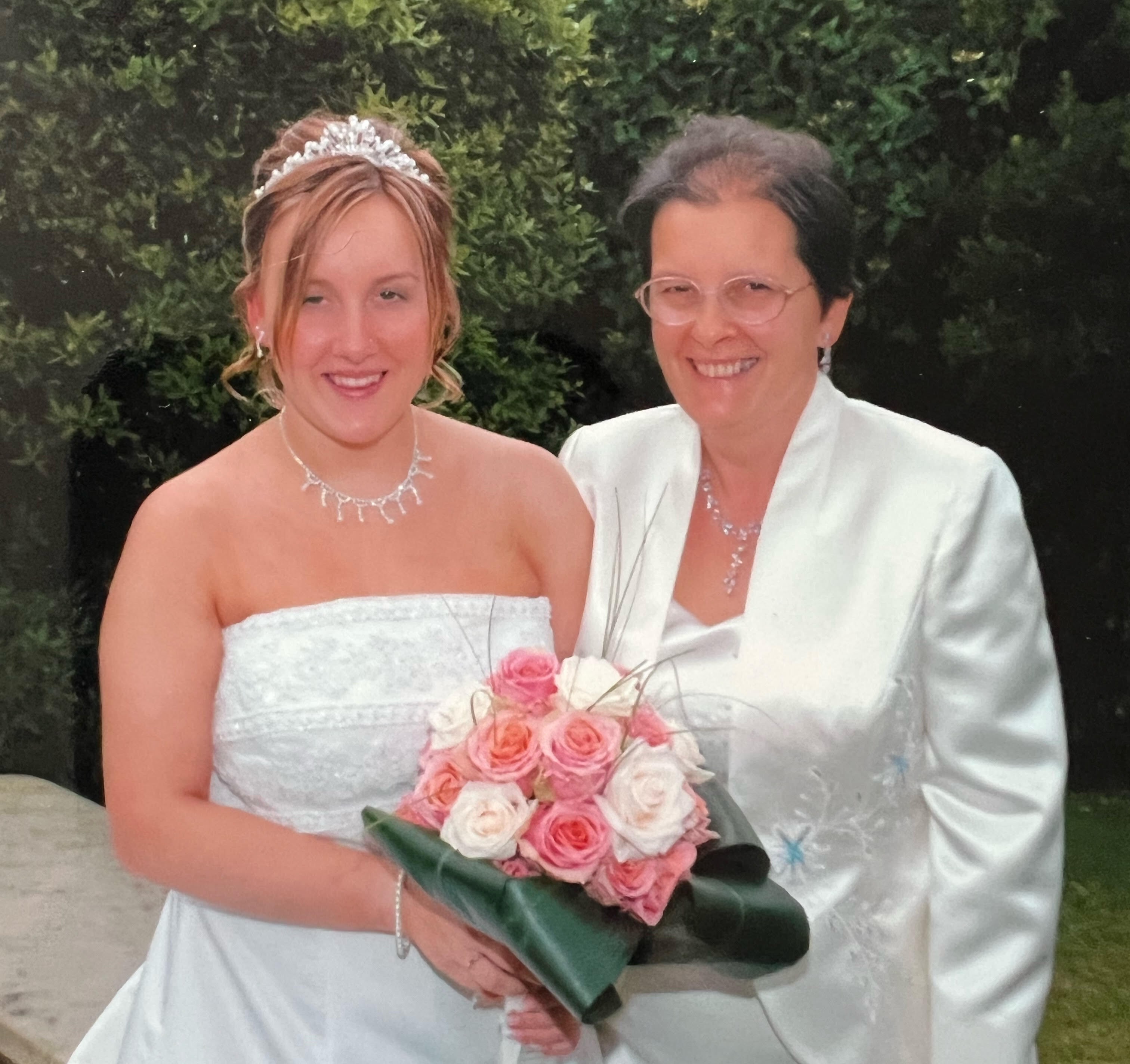 She even helped her mother pick out the wedding dress-like ensemble