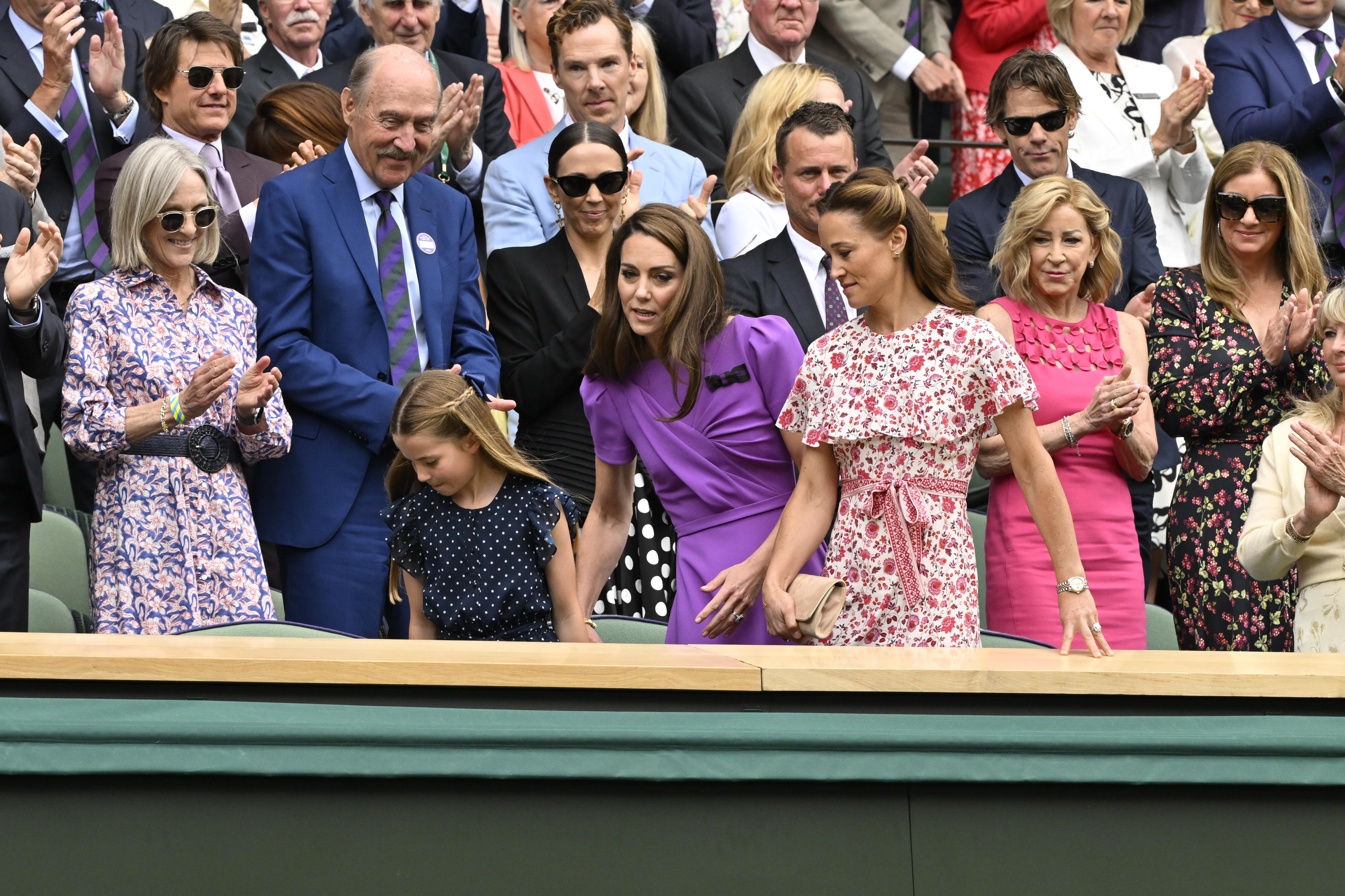 Pippa looked glamorous in a Beulah tea dress