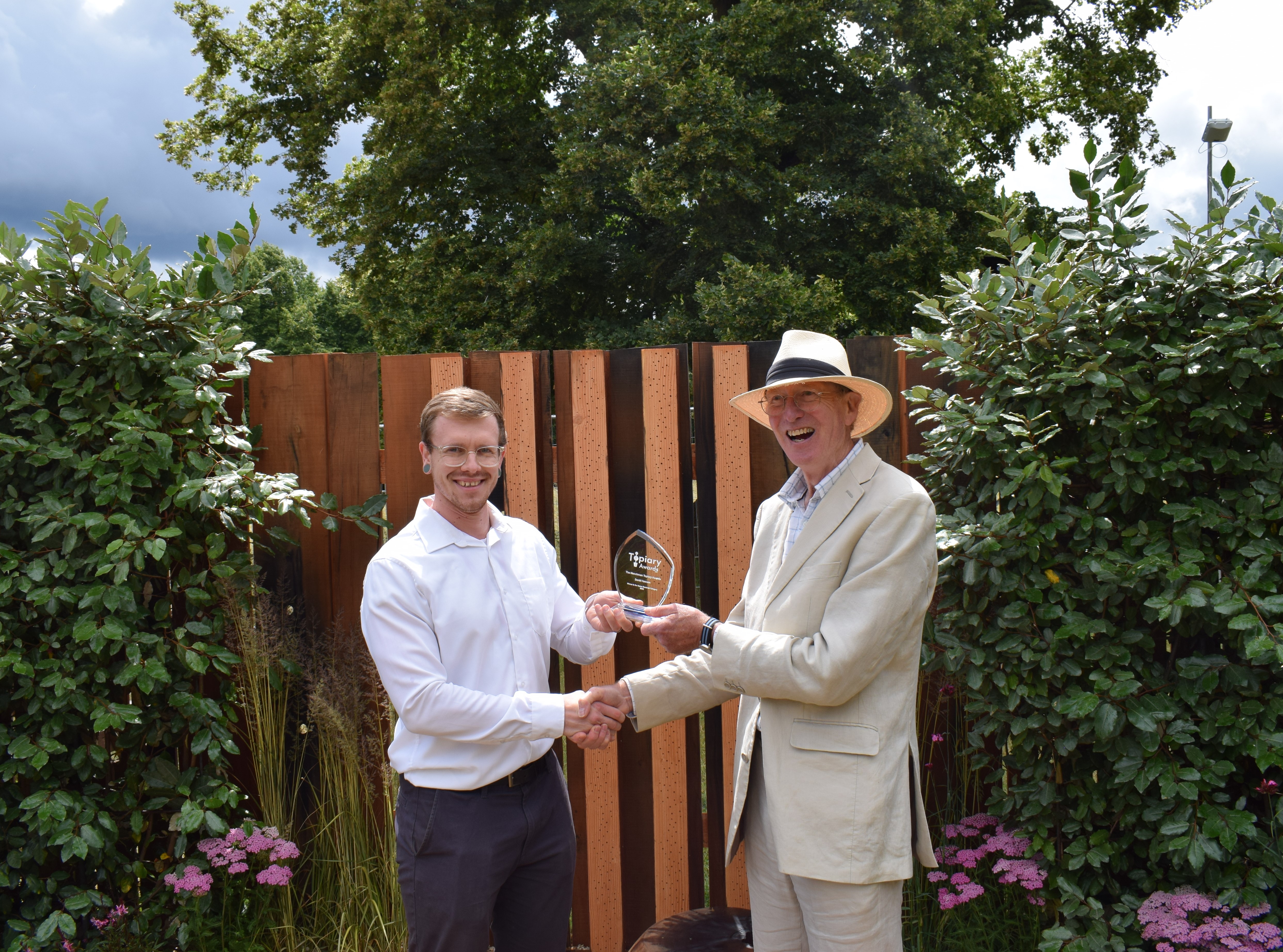 Aberdeenshire gardener David Hawson, right, won an award for his incredible garden