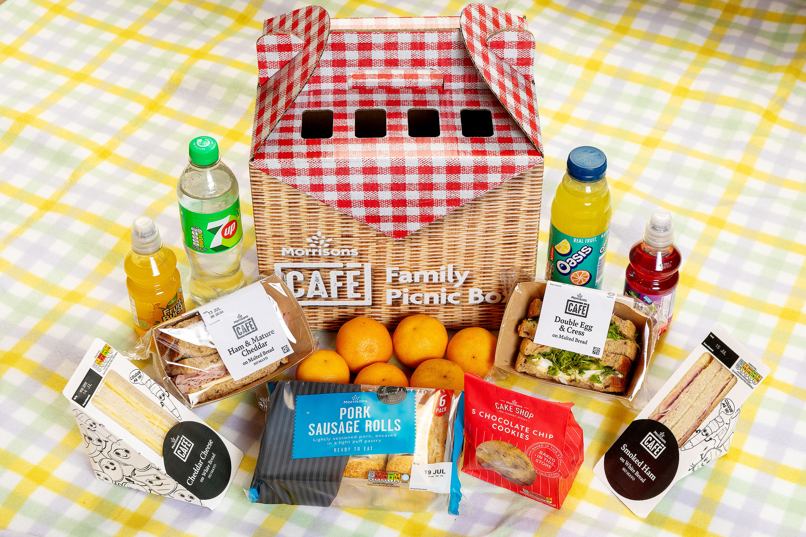 With every picnic box purchased, customers will receive a £5 voucher to redeem on their next visit to a Morrisons Cafe