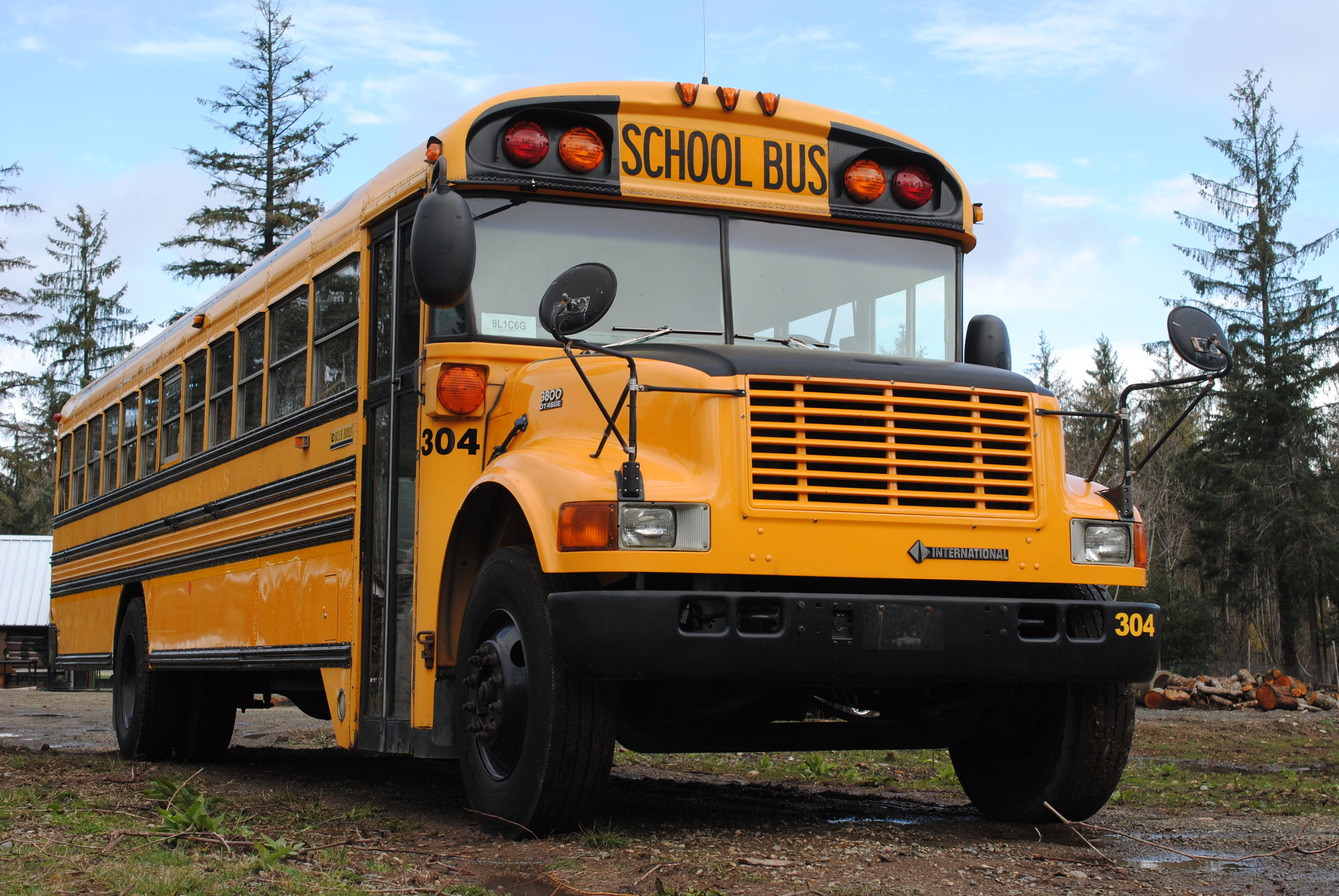 The couple bought a school bus to expand their living space