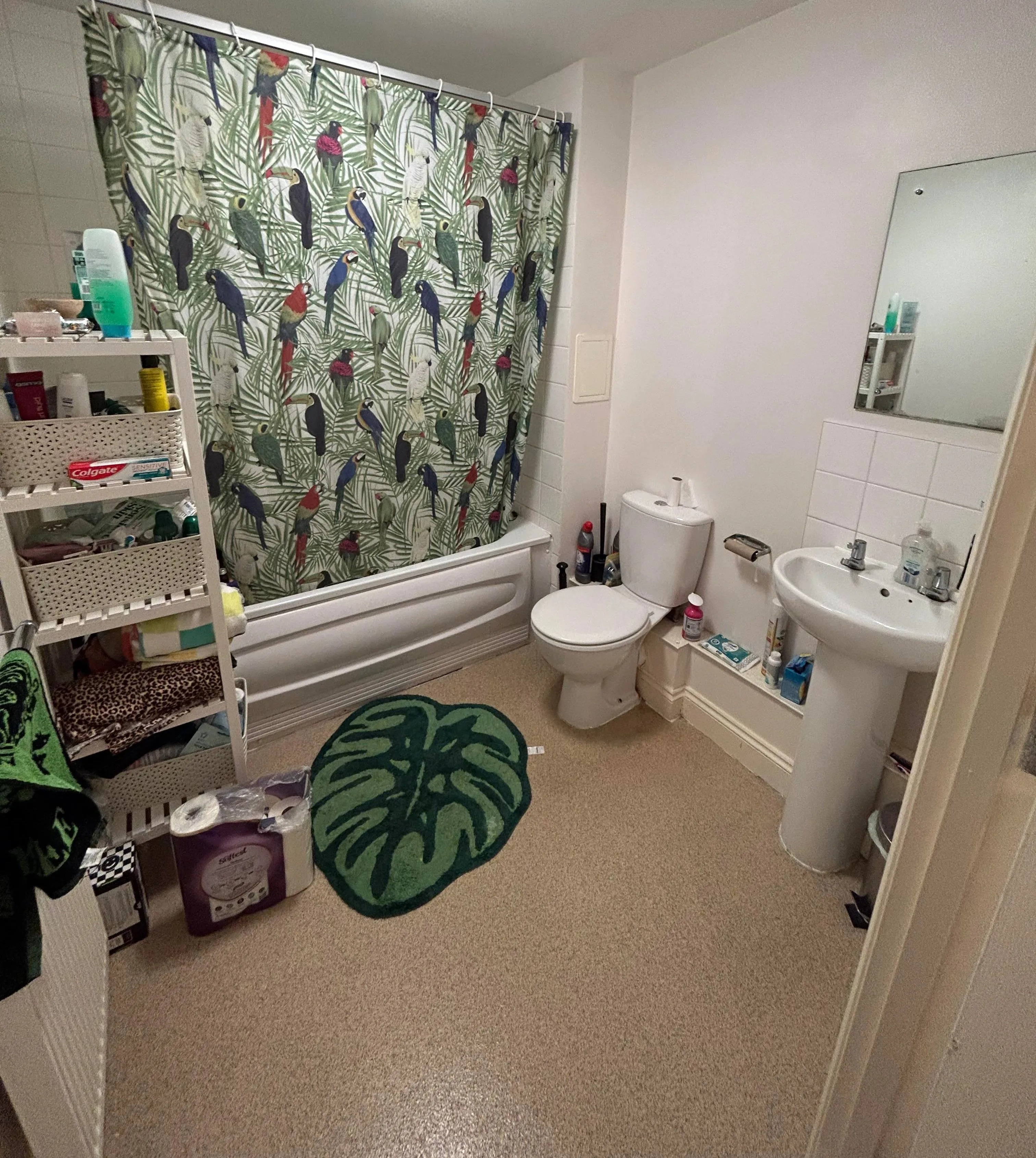 A Reddit user showed off the DIY upgrade she gave her bathroom (before)