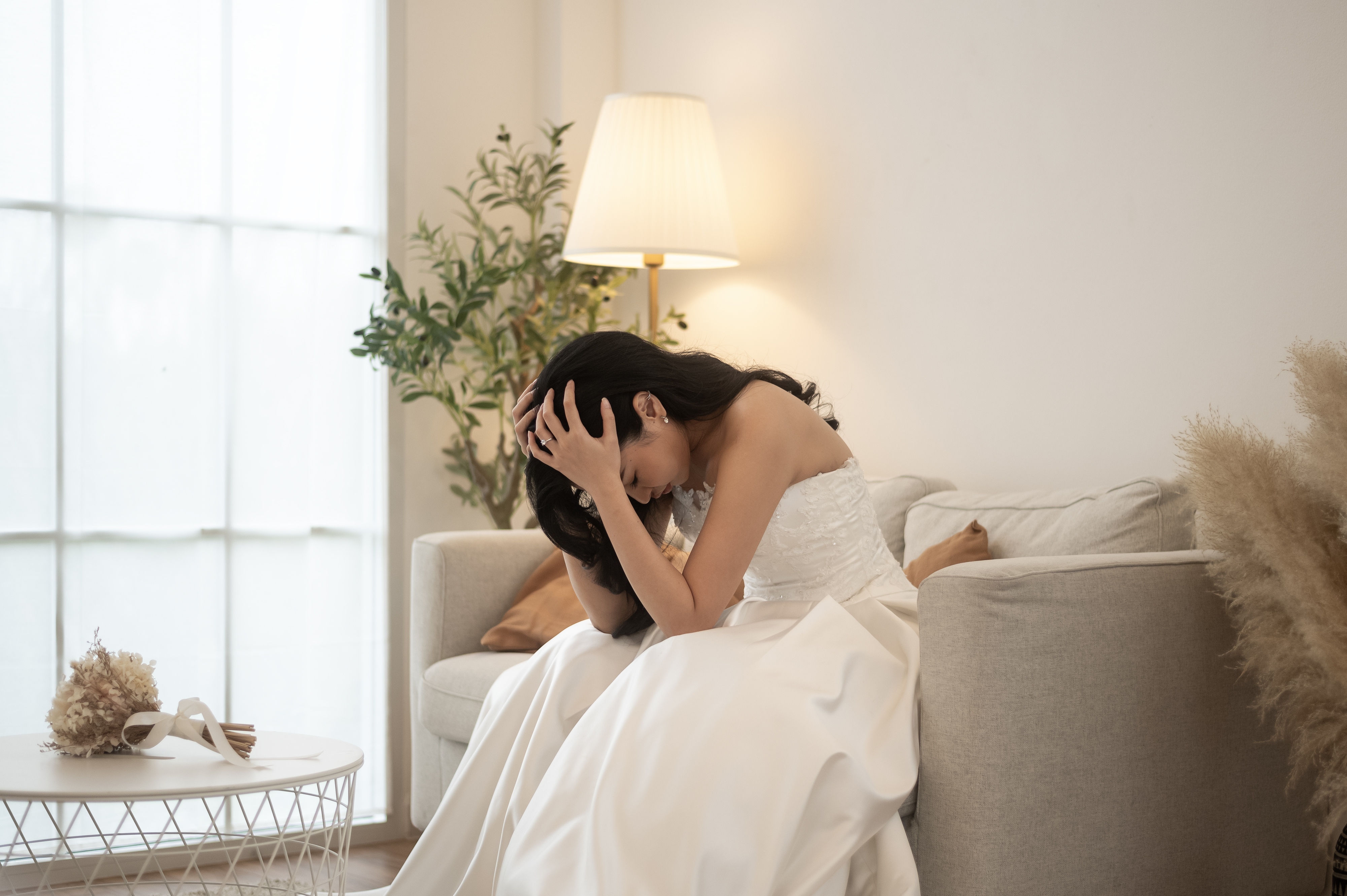 A bride has opened up about her wedding dress debacle that caused a rift between her and her fiancé (stock photo)