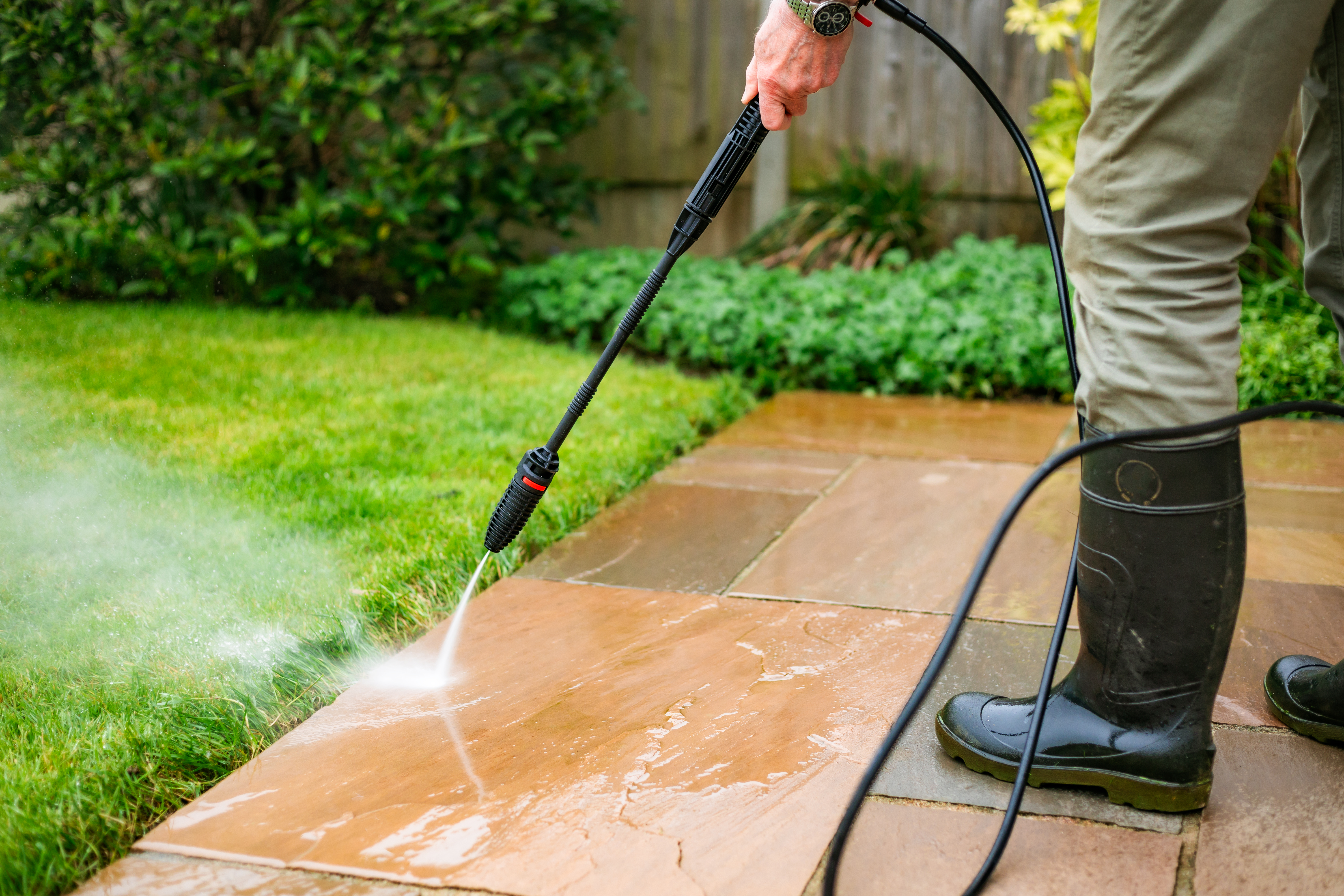 Patio tiles can be difficult to clean