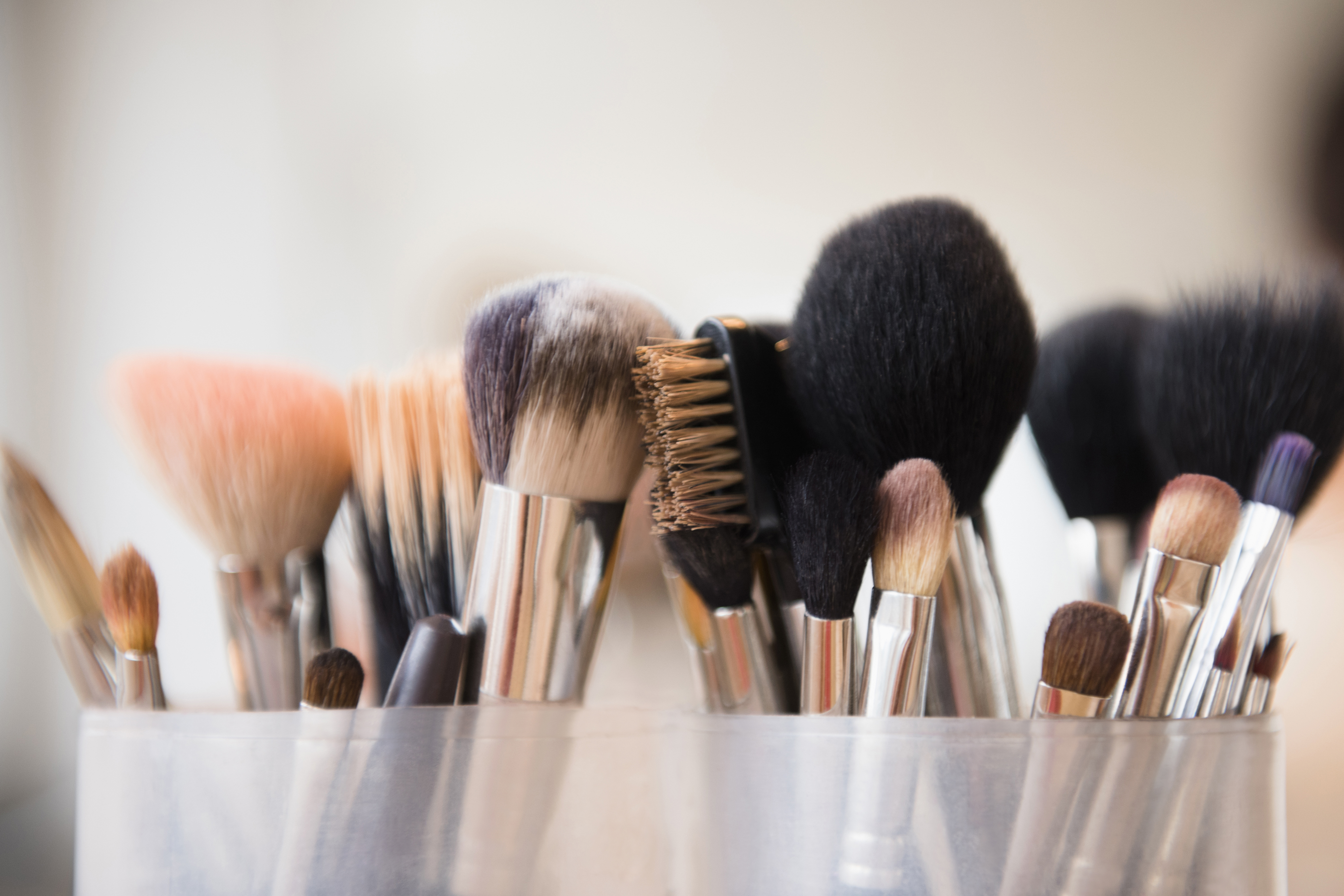 A makeup fan has shared a trick he uses to keep his makeup brushes and sponges clean (stock photo)