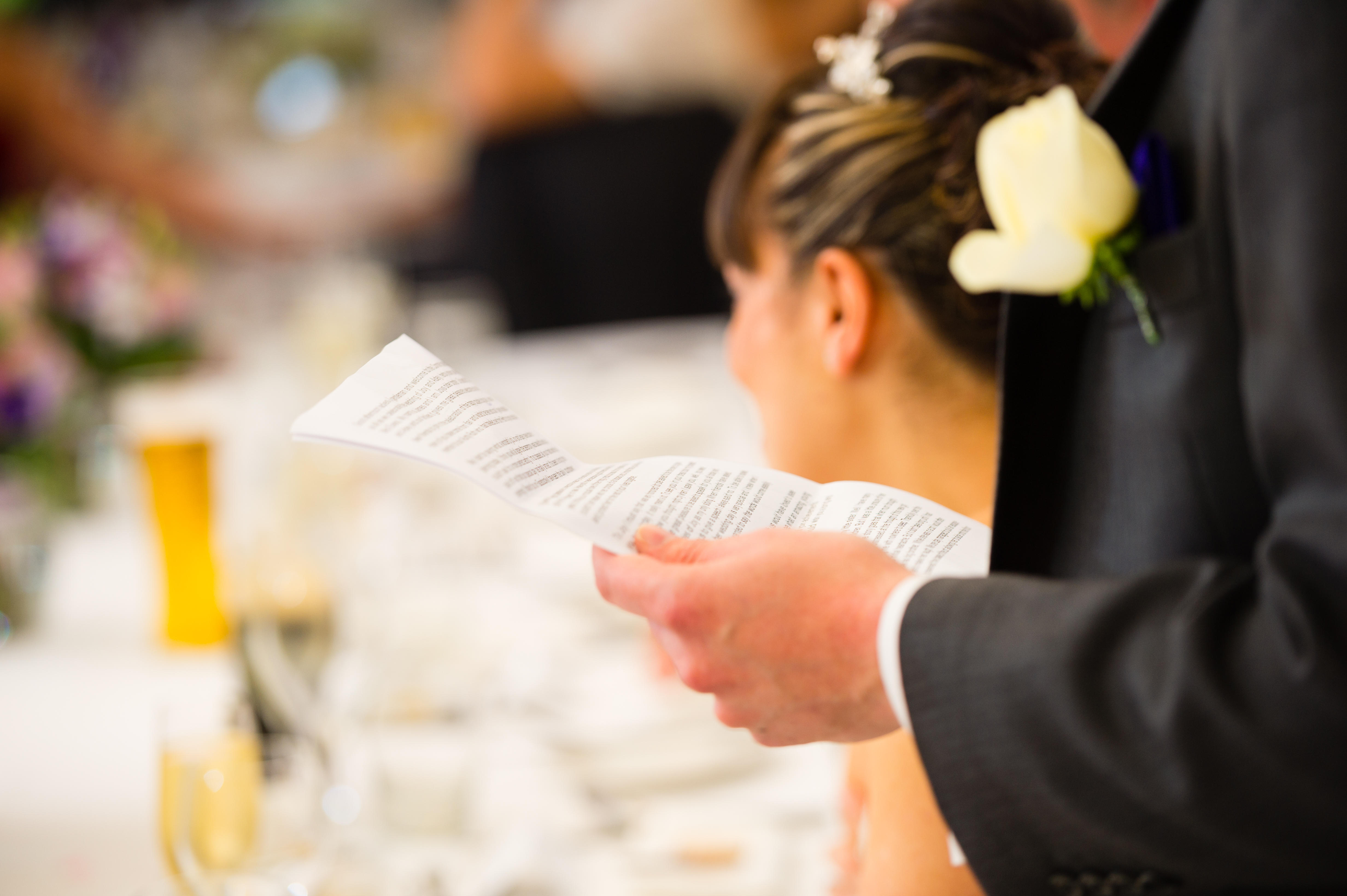 There are certain 'pitfalls' to avoid when giving a wedding speech