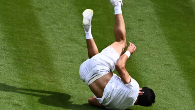 At Wimbledon, players must deal with the challenge of grass