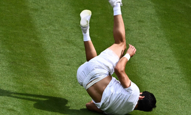 At Wimbledon, players must deal with the challenge of grass