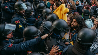 Protesters stormed the office of a former senator, demanding that she leave. She refused.