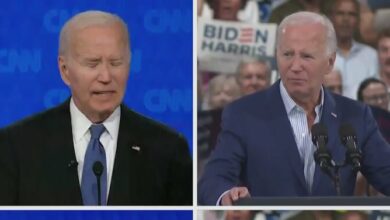 Two appearances, two completely different Bidens