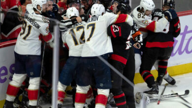 Everyone gets ejected after an NHL fight