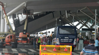 Part of roof collapses at India’s busiest airport after heavy rains