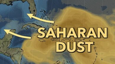 A massive dust cloud from the Sahara will engulf parts of the US as it travels 5,000 miles across the Atlantic Ocean