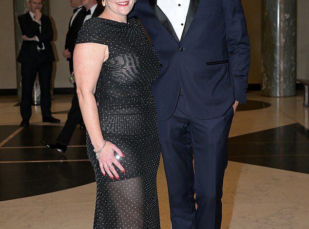 Senator Sarah Hanson-Young turns heads in a very revealing sheer dress at the Midwinter Ball in Canberra