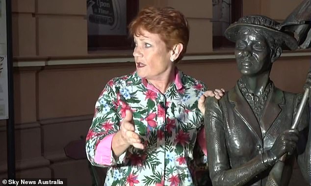 The ridiculous reason Pauline Hanson claims she was told to stop filming next to a Mary Poppins statue