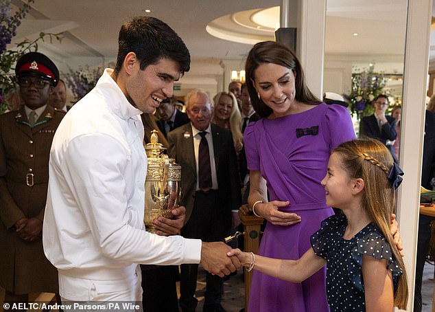 Kate Middleton reveals Princess Charlotte supported Carlos Alcaraz in Wimbledon final as royals meet tennis champion after his win over Djokovic