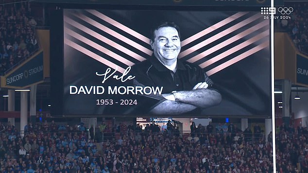 David Morrow: Football pays emotional tribute to legendary commentator for State of Origin… but idiot fan ruins moving moment with three-word appeal