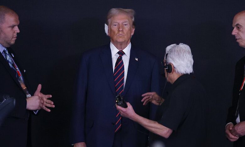 Bandaged Donald Trump takes the stage at Republican convention to prepare for nomination speech