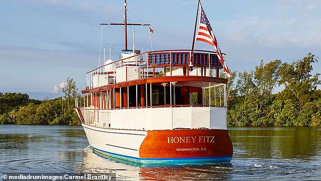 Inside JFK’s luxurious presidential yacht, which was also used by Richard Nixon and Harry Truman – the renovated vessel can now be rented for three hours for ,000