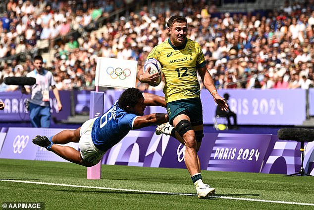 Australia makes dream start to Olympics as men’s rugby sevens team beats Samoa in Paris