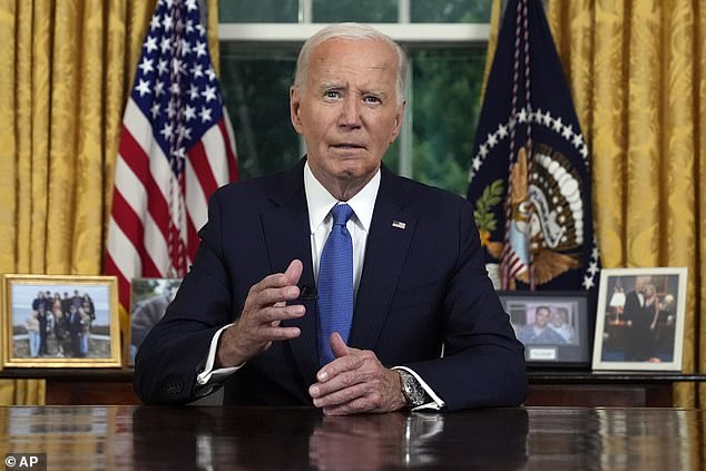 Biden mumbles as he reveals why he decided to ‘pass the torch’ and insists he could have served four more years as president in address to the nation