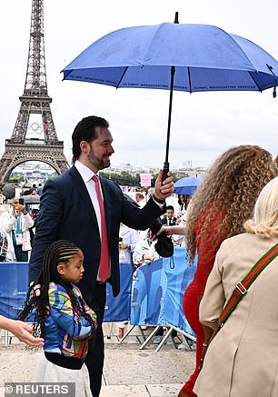 Awkward moment Olympic announcer mistakes Serena Williams’ husband and Reddit co-founder Alexis Ohanian for her ‘personal umbrella holder’ during the opening ceremony in Paris