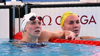 Ariarne Titmus was defeated at the finish by her American rival in the 400m freestyle series