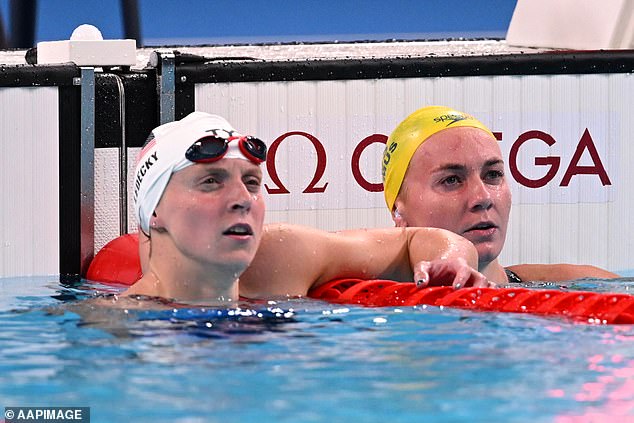 Ariarne Titmus was defeated at the finish by her American rival in the 400m freestyle series