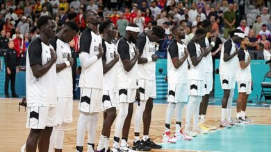 Paris Olympic organizers play the WRONG SONG for South Sudan before the 13-year-old nation makes its debut at the Olympic men’s basketball tournament with a surprise win over Puerto Rico