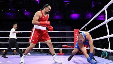 Olympics: Teremoana brutally knocks out Ukrainian rival, then celebrates wildly as Australian giants start Paris strong