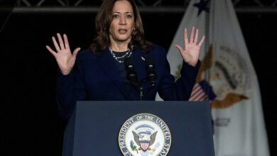 Kamala Harris responds to Trump’s shocking claim he ‘didn’t know’ she was black as she calls on historic African-American sorority to ‘fight for our future’