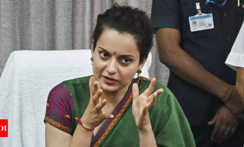 BJP MP Kangana Ranaut asks visitors to bring Aadhaar card to meet her; Congress responds | India News – Times of India