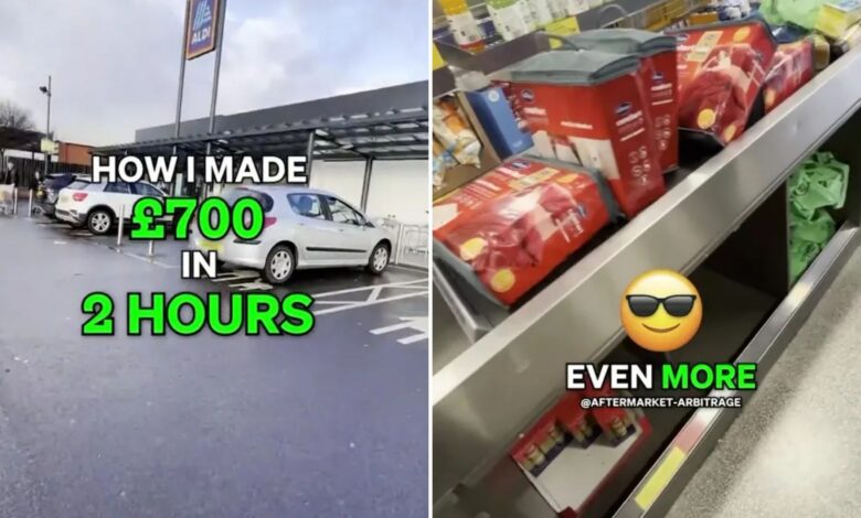 ‘Greedy’ shoppers furious after man brags about emptying Aldi shelves for £700 profit