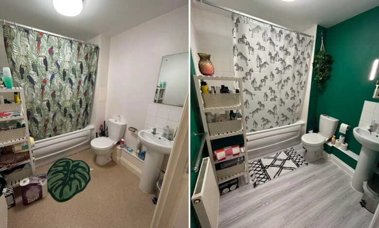 I transformed my bathroom ‘hospital floor’ with a £19 rental-friendly buy