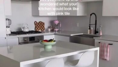 I transformed my boring kitchen into a pink paradise with a £2.50 purchase on Amazon