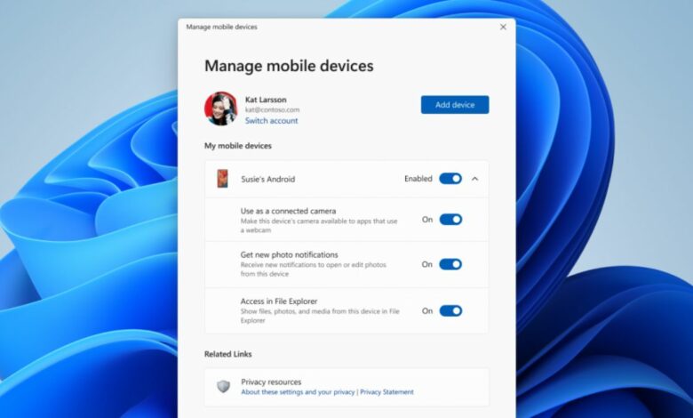 Users can now browse their Android smartphones wirelessly on Windows 11