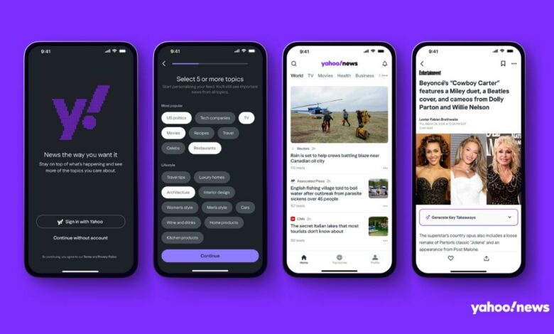 Yahoo News app gets new AI features for personalized news discovery