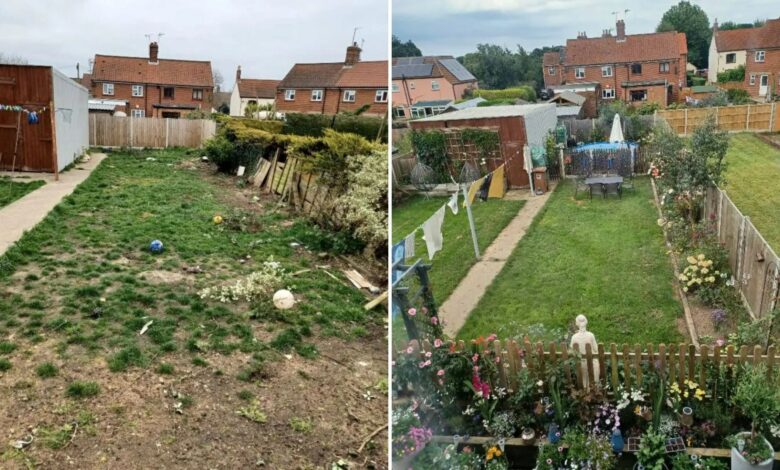 ‘You did an amazing job,’ people shout as mother of four shows off her garden transformation