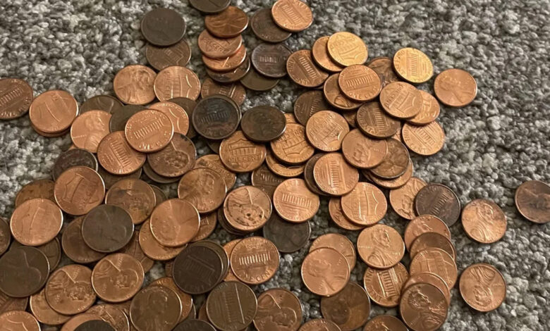 You have 20/20 vision if you can find the dirty dime hidden among the pennies