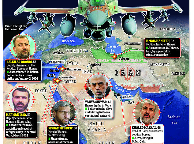 Dead or Alive? What happened to Hamas targets on Benjamin Netanyahu’s hit list now that the terrorist group’s leader Ismail Haniyeh has been assassinated in an “Israeli” airstrike?