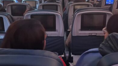 Delta plane passenger furious after being forced to ‘rawdog’ a NINE-HOUR flight with a broken TV screen