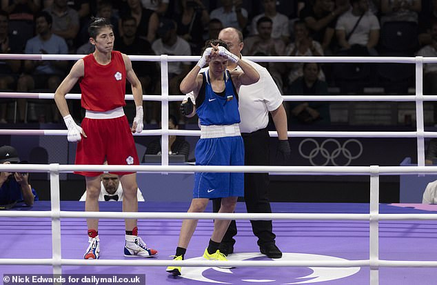 New gender row in Olympic boxing erupts after defeated Bulgarian fighter makes ‘female chromosome gesture’ in ring after being defeated by ‘biologically male’ Lin Yu-Ting at the Paris Games