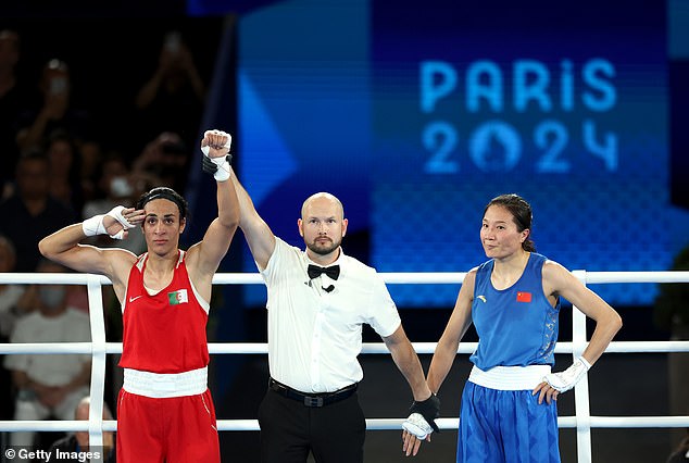 Gender scandal boxer Imane Khelif wins Olympic GOLD after breezing past China’s Yang Liu in dominant welterweight final in Paris