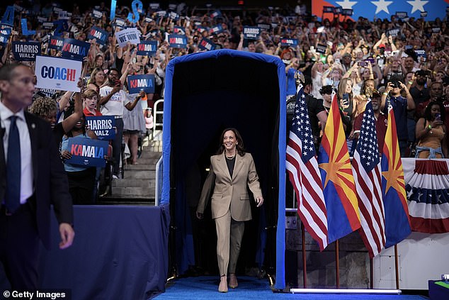 Kamala REPETITS one of Biden’s ‘classic’ gaffes as she speaks at an Arizona rally – and makes a surprising admission about rival Donald Trump