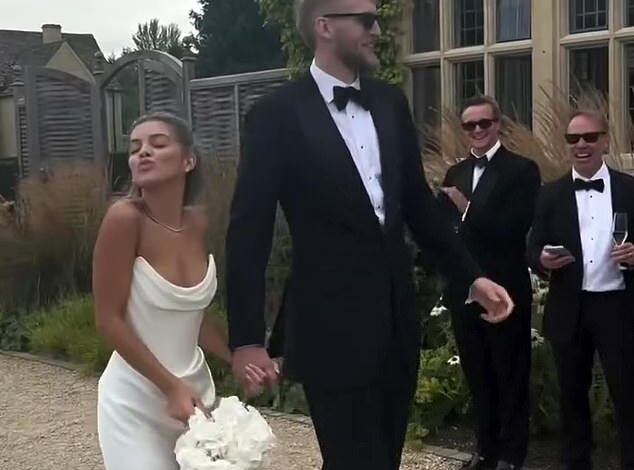 Inside the lavish fairytale wedding of Australian Olympian Jock Landale, as he marries his partner India Maddern in a romantic ceremony in the English countryside