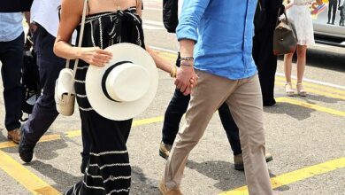 Meghan Markle opted for modest black and white attire on the third day of her Colombian tour (but her beloved jewels were worth over £40,000 in total!)