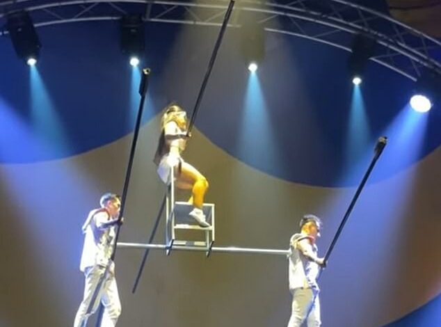 Circus performer taken to hospital after falling from rope in front of shocked audience