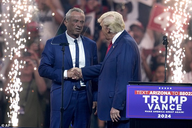 Robert Kennedy Jr.’s desertion from the Democratic Party is complete as he joins Donald Trump at a rally in Arizona